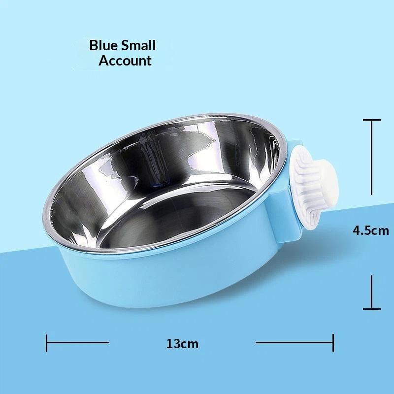 Stainless Steel Detachable Pet Bowl With Cage Mount Design For Feeding Watering Cats Dogs Small Pets