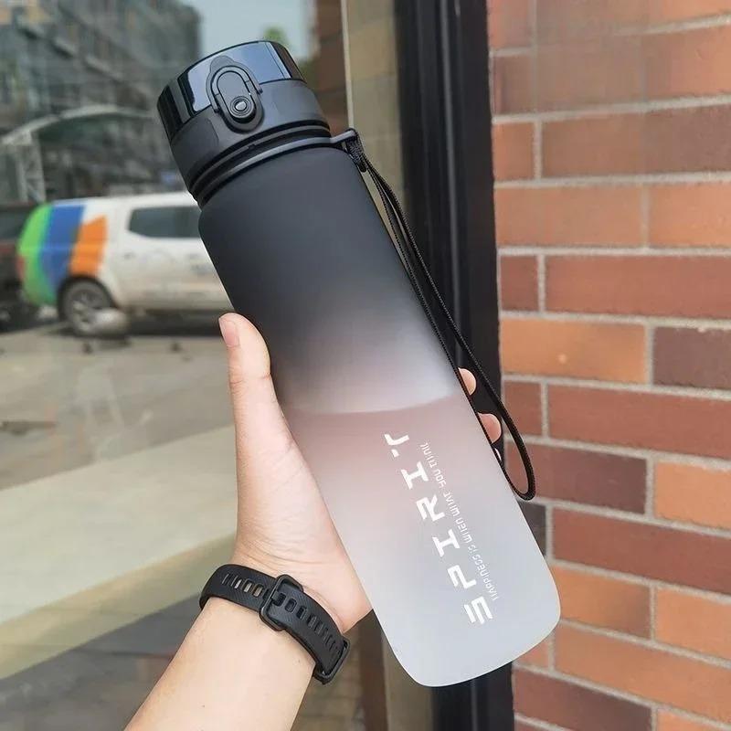 500/1000ML Large Capacity Sports Water Bottle Leak Proof Colorful Plastic Cup Drinking Outdoor Travel Portable Gym Fitness Jugs