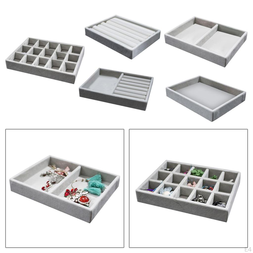 Jewelry Display Holder, Earrings Organizer Tray, Storage Showcase Flannel Studs Case