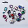 10Pcs 22*52MM NEW Retro Oval Brooch Of Acrylic Rhinestone Buttons Wedding Decoration Party Jewelry Creative Wine Glass Pendant