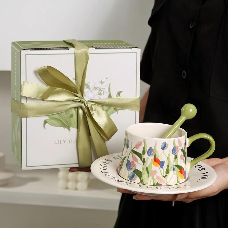 Nordic Tulip Household Ceramic Cup Coffee Cup Office Teacup Mug Teachers' Day Girls Gift