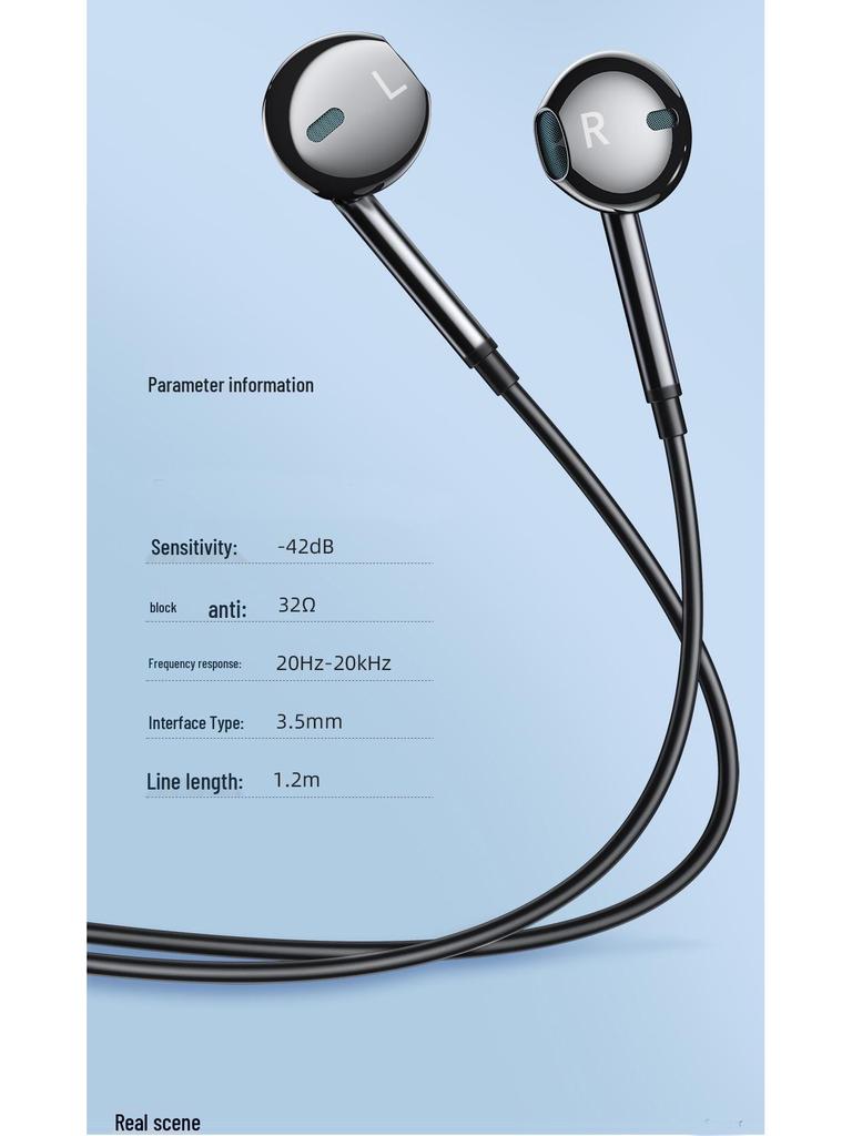 In-Ear Gaming Headset with 3.5mm Jack for Apple and Android, Wired Sports Earbuds