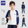 Luomeng Kids' Casual Long-Sleeve Polo Shirt