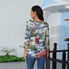 3/4 Sleeve Shirts For Women Print Christmas Tees Blouses Casual Plus Size Basic Tops Pullover