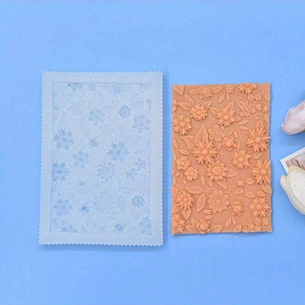 Flower Platter Silicone Mold 3D Fondant Mold for DIY Candy Desserts Gummy Handmade Soap Aromatherapy Candle Plaster Polymer Clay