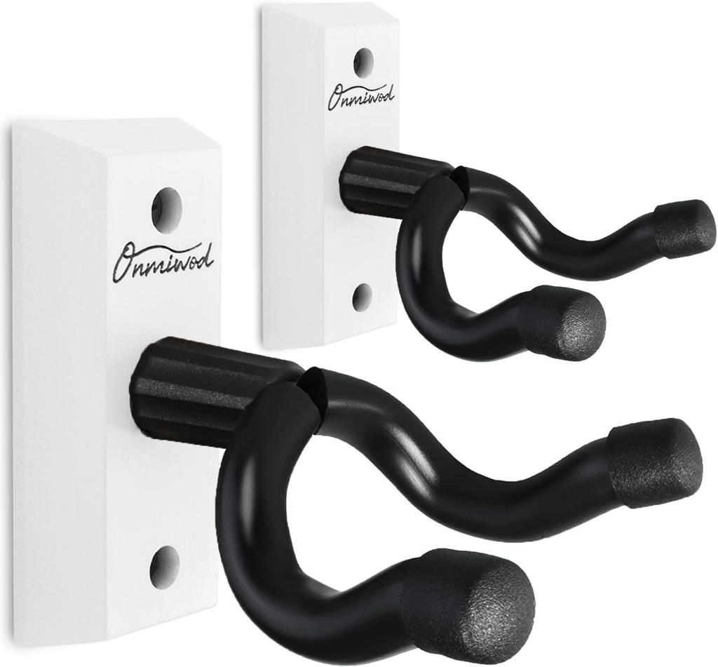 Gitarren-Wandhalterung 2er-Pack, Gitarrenaufhänger aus Schwarznussholz, U-förmige Gitarren-Wandhalterung, Gitarrenhalter Hakenständer Wand für Akustik