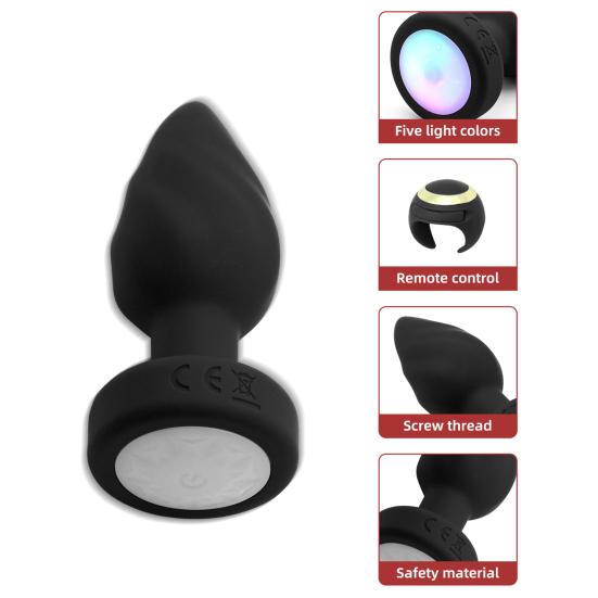 Glow-in-the-Dark Anal Vibrator with 10 Vibration Modes Night-Light Anal Masturbator Massager Adult Novelty Sex Toy