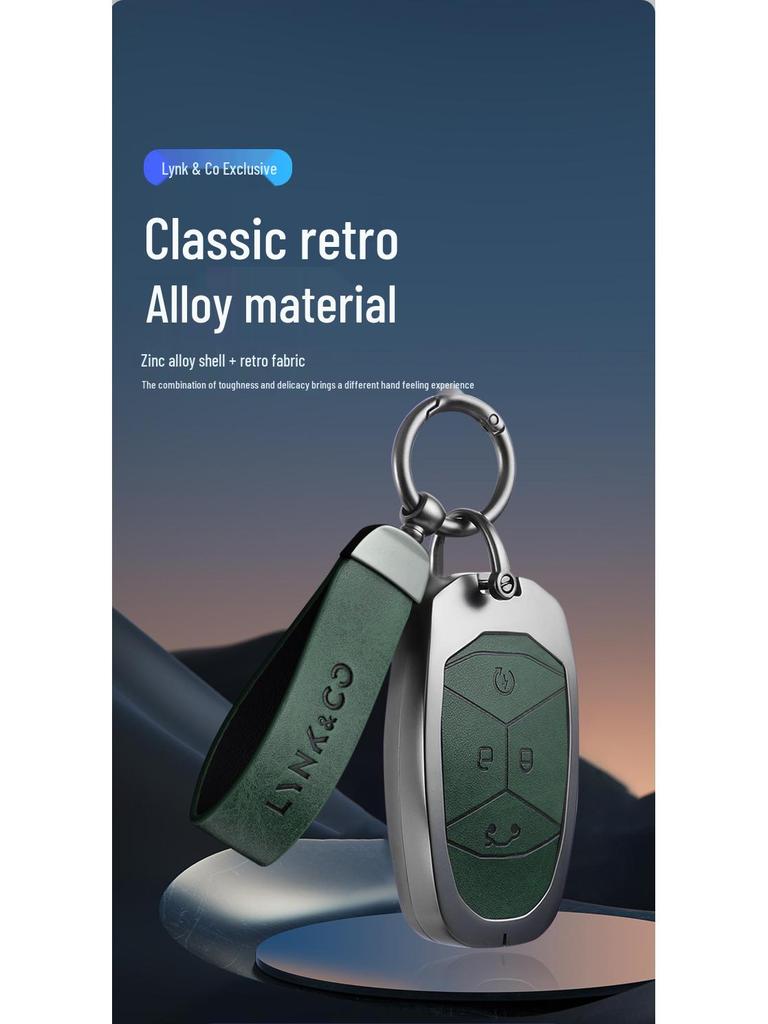 Zinc Alloy Key Case for Lynk & Co Models - Fits Z20, Z10, Co 900 - Premium Metal Smart Card Holder
