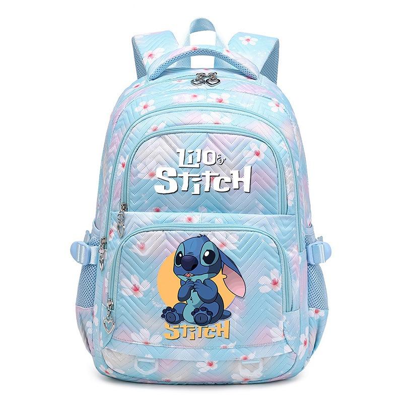 Teen Girl Student Schoolbag with Stitch Pattern Printed Backpack, Children's Large-capacity Schoolbag, Cute Cartoon