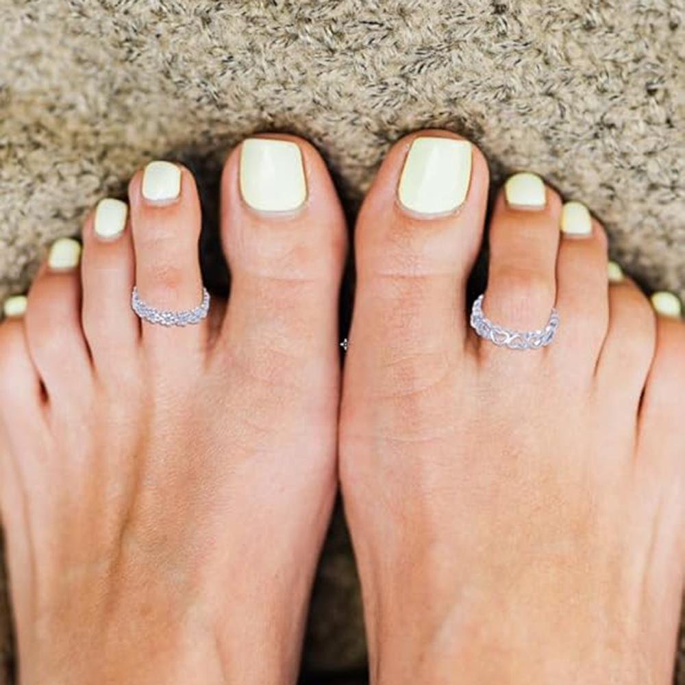 12PCS 18k Silver Plated Open Toe Rings Vintage Knuckle Finger Stacking Pack Summer Beach Foot Jewelry for Women Adjustable