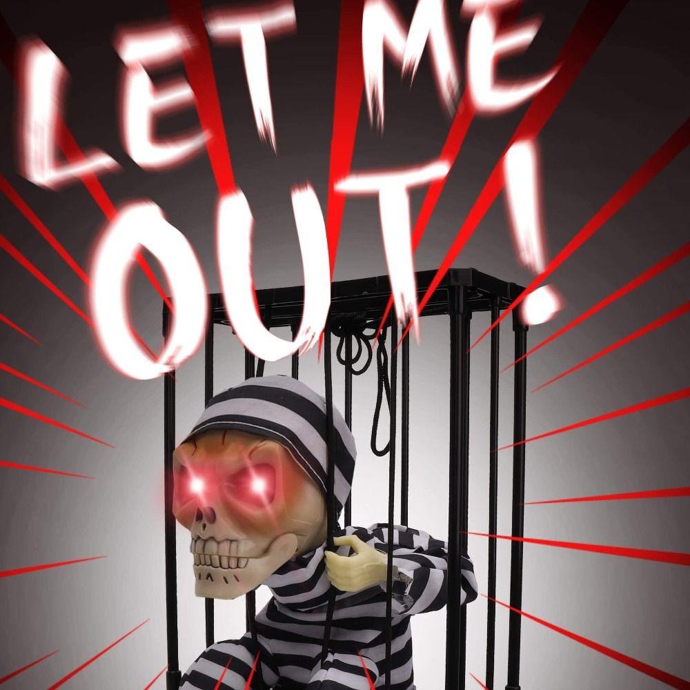 Plastic Flashing Light Sound Doll Luminescent Halloween Talk Ghost Skeleton Toy   Toy