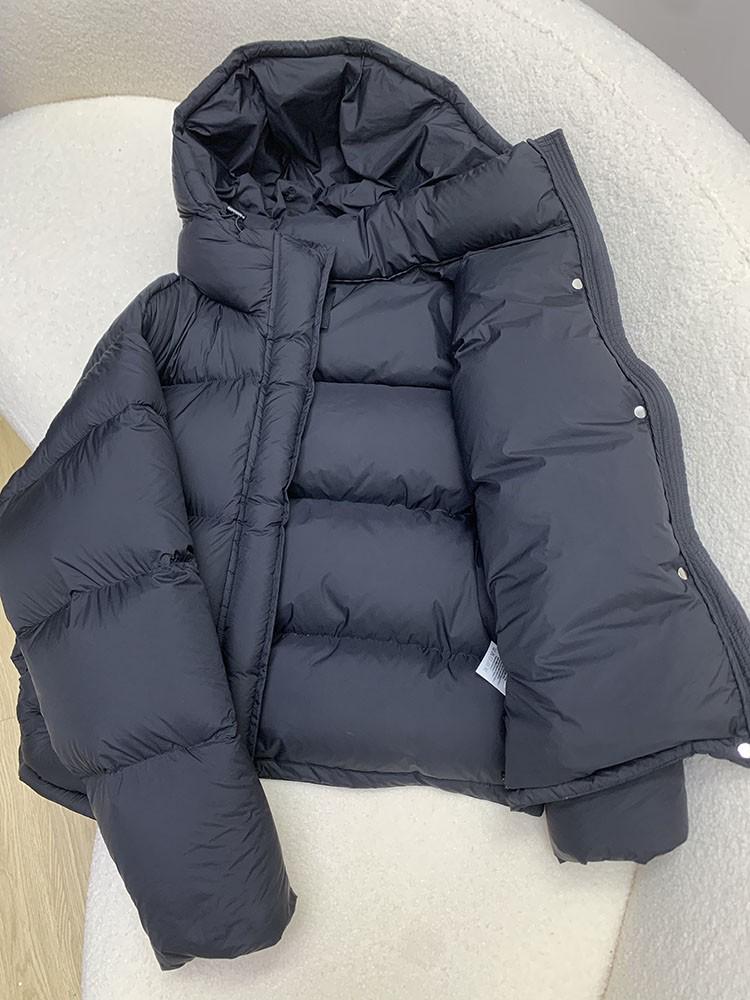 95% White Duck Down Women's Short Winter Hooded Jacket 2025 - Light Luxury Petite Puff Coat