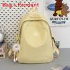 Simple Pure Color Student Backpack With Padded Shoulder Straps For Girls