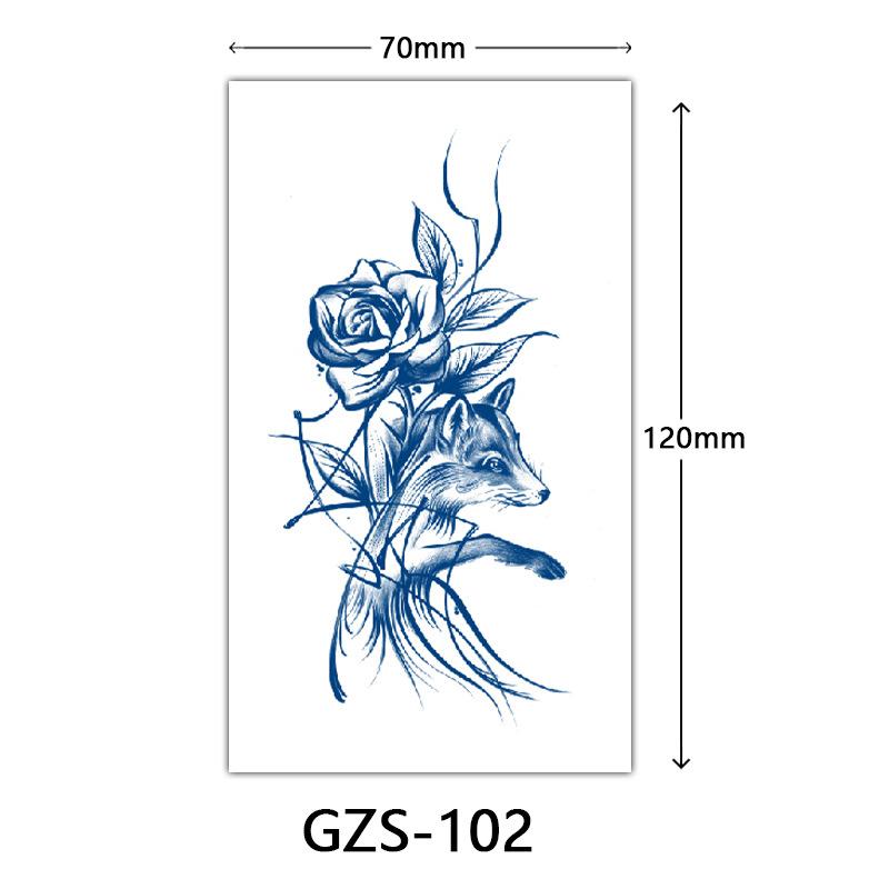 Flower Herbal Semi-Permanent Tattoo Sticker, Small Picture Juice Tattoo Sticker, Sweat-Proof Tattoo