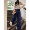 2024 Women's Hong Kong Retro High-Waist Wide-Leg Jeans: Autumn Loose Fit, Slimming Salt System, Casual Street Style