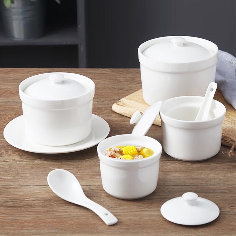 Homeglen Ceramic Gold-Top Lidded Soup & Dessert Bowl Set