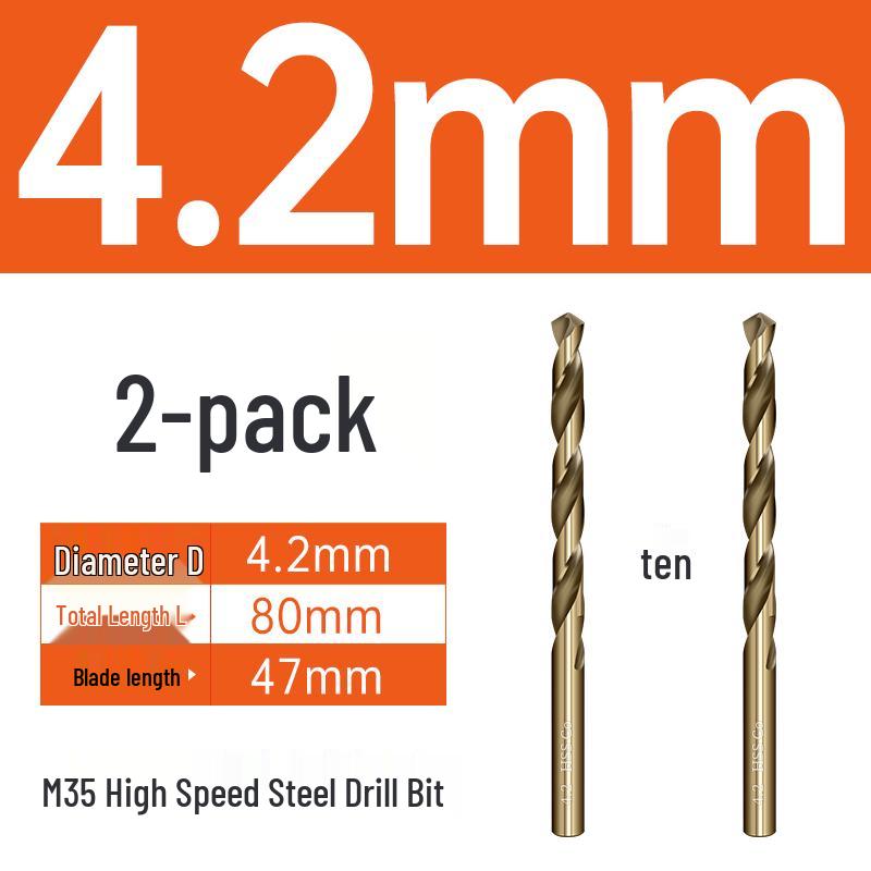 M35 Cobalt Twist Drill Bits Set for Stainless Steel, High Hardness, Straight Shank, Hand & Electric Drills