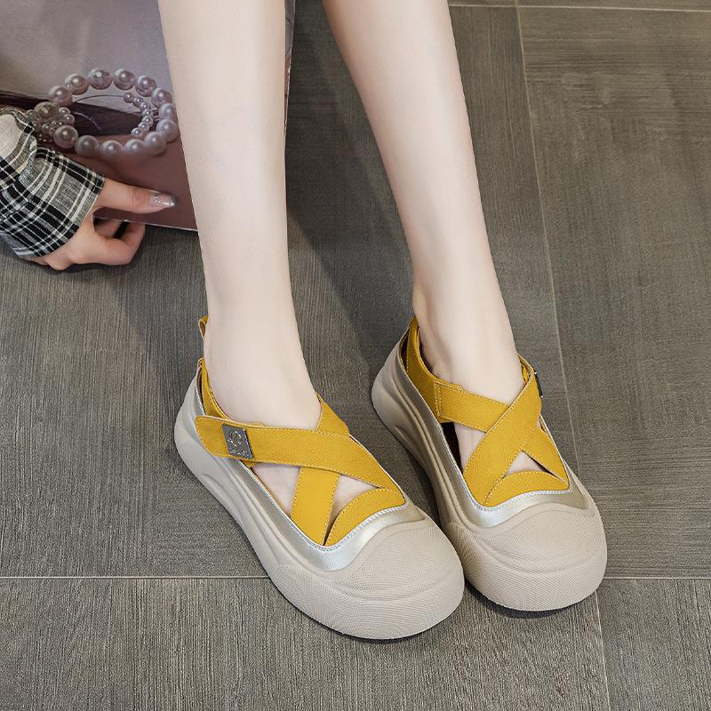 Thick-soled hollow sandals summer new Baotou casual sports board shoes breathable super fire Roman sandals