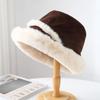 Herbst- und Winterhut Damen Winter Samt Verdickt Warm Fischerhut Flauschiger Topfhut