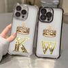 K W N F J O Initial Letter Phone Case for iPhone 11 13 15 16 17 Pro Max 14 Plus 17Air 16E 13 Pro 12 Mini 17Pro Soft Clear Cover