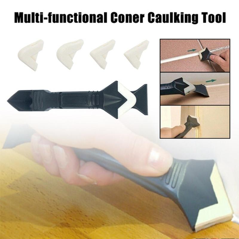 3 In 1 Sealant Angle Scraper Spatula Silicone Grout Caulk Floor Seam Glass Glue Remover Home Removal Tool Kit