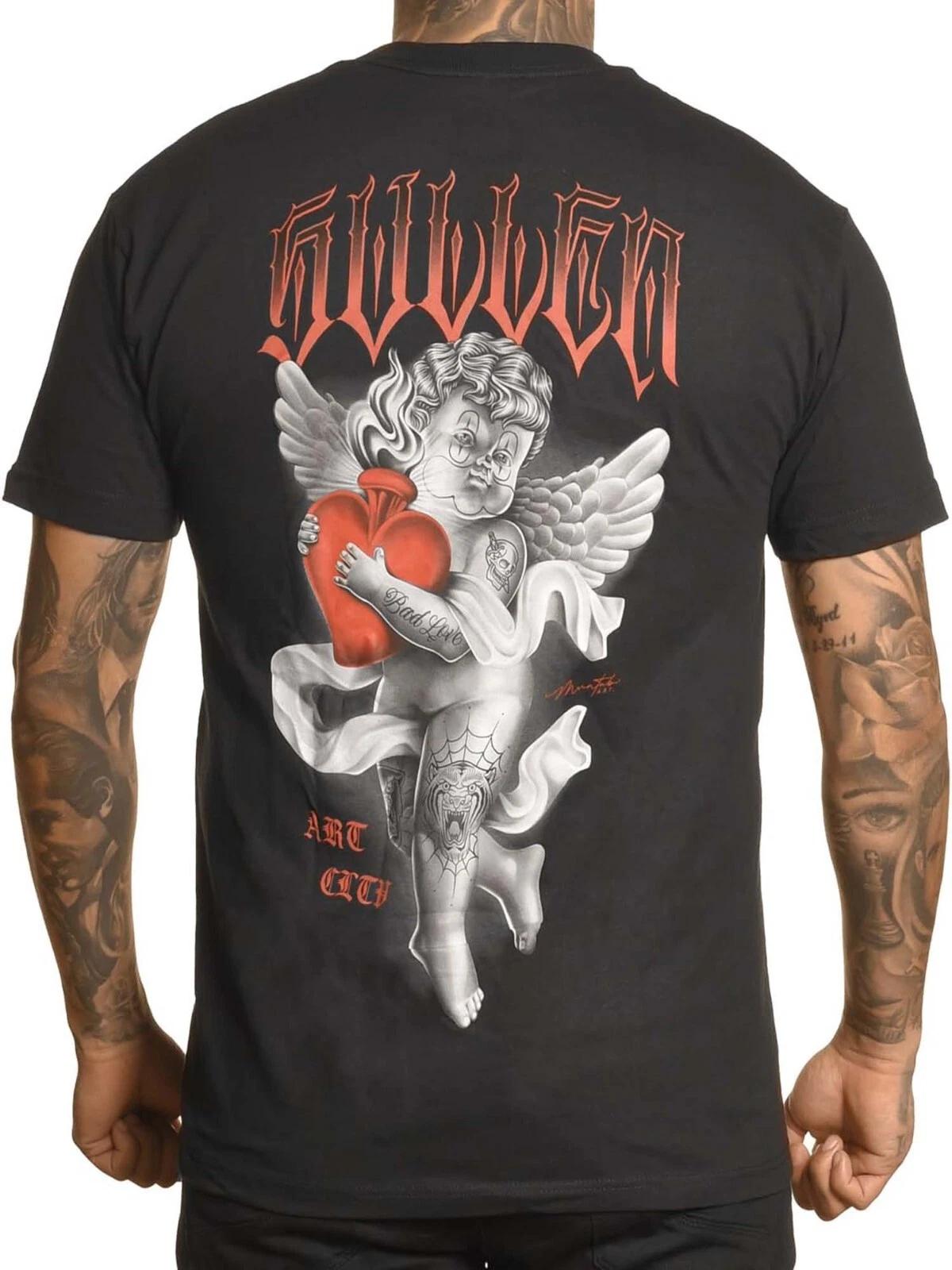Sullen Men s Sacred Love Short Sleeve Standard T-shirt Cupid Heart Tattoo Tee S