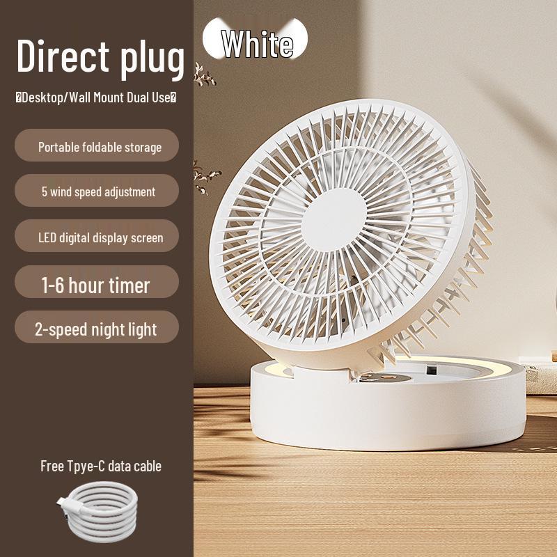 

2025 Multifunctional Foldable USB Mini Fan with Mirror for Home, Office, and Dorm Foldable
