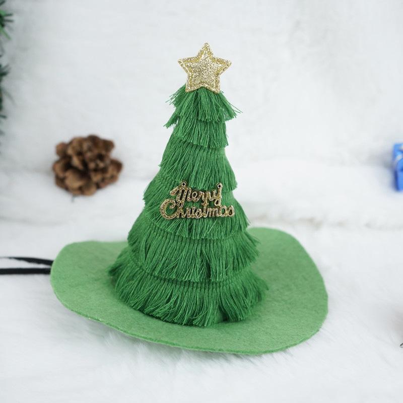 Pet Dog Christmas Hat Red Green Elk Santa Claus Christmas Tree Pet Hat Festive Atmosphere Funny Christmas Gift Dog Accessories