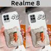 For Realme 8 Pro Case Lovely Cat Soft Transparent Phone Back Cover For Realme8 4G 5G Shockproof Comfortable TPU Silicone Bumper