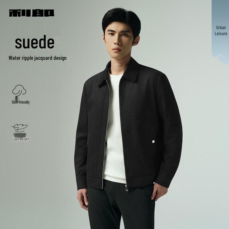 

Lilang Men s Suede Lapel Casual Jacket 3XL