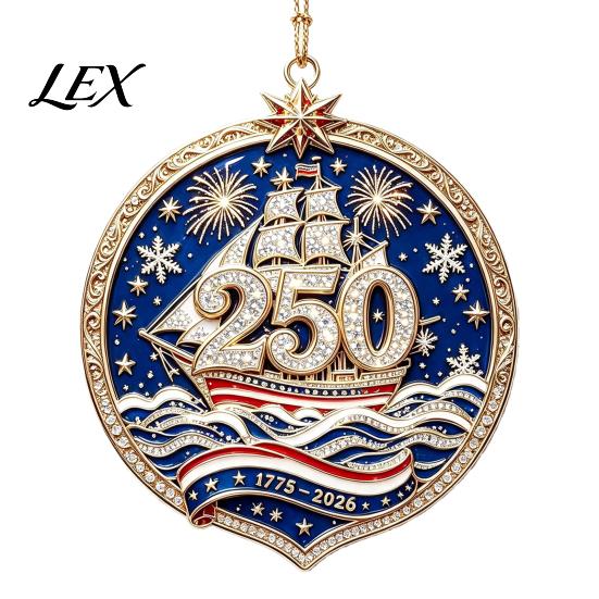 National Day Festive Ornaments 250 Anniversary USA Christmas Ornament, United States 1776-2026 250th Historic 1776 To 2026 Ornament Patriotic