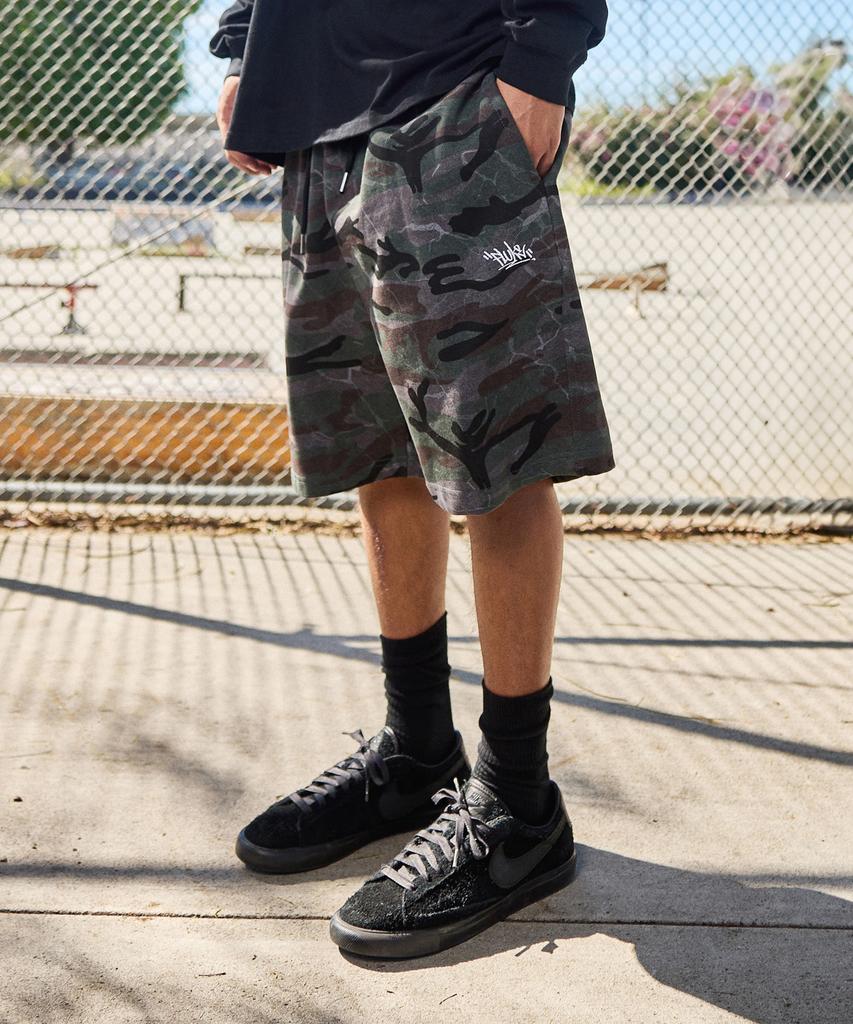 Peullukeu Camo Easy Elastic Shorts Grey Fsp359