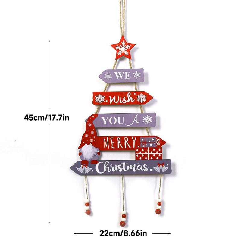 Xmas Tree Hanging Decoration, Wood Crafted, Christmas Ornaments, Fun Party Scene Props, Festive Gift