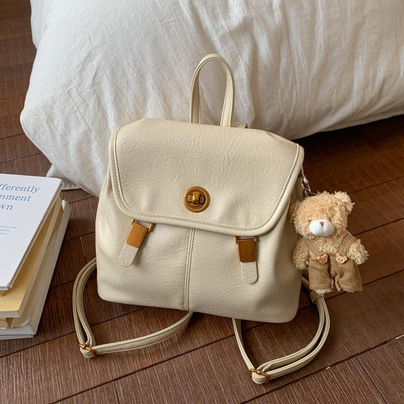 

Винтажный рюкзак в стиле колледжа, женский, новый нишевый дизайн, повседневный, универсальный, маленький рюкзак белый