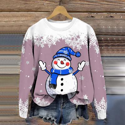Christmas Hoodies Snowman 3D Print Sweatshirts Women Long Sleeve Y2k Hoodie Streetwear Oversized Pullovers Tops Woman Clothing