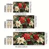 Christmas Red Plaid Pickup Truck Tree Snowflake Kitchen Rug Set Non Slip Washable Floor Mat Indoor Holiday Decor