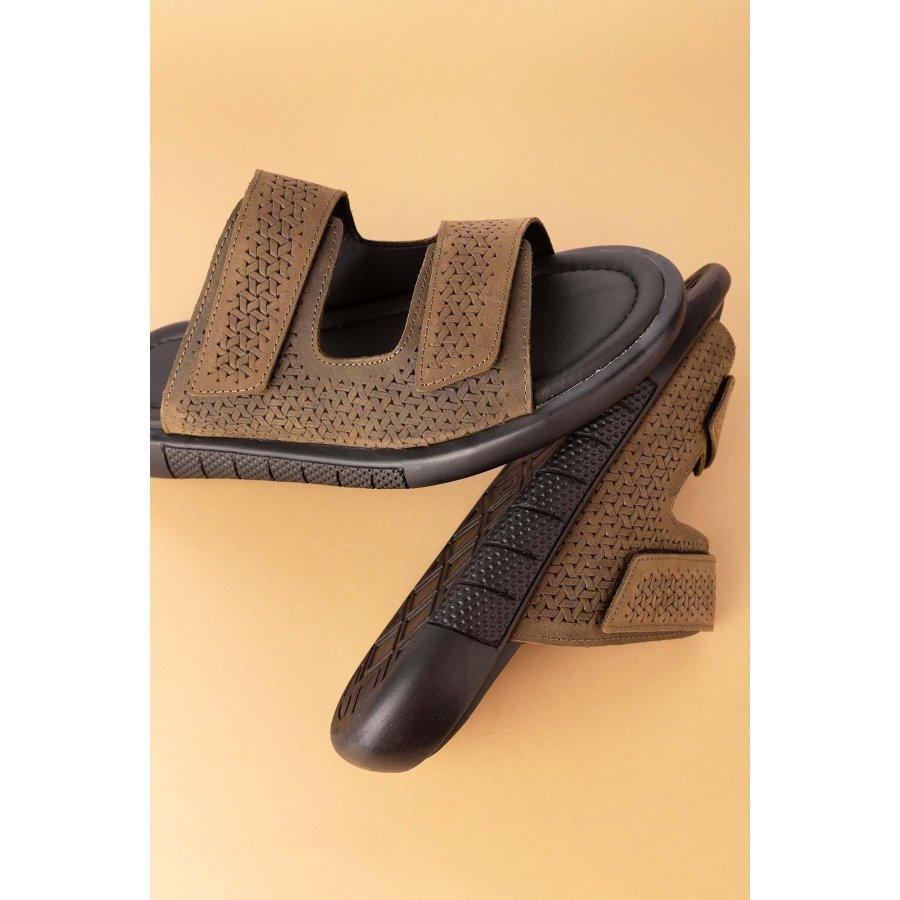 Pantofole estive casual in vera pelle da uomo