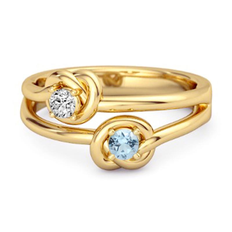 

Blue Topaz Infinity Knot Bypass Ring - Sterling Silver Gold Vermeil 7.5 золотий/жовтий
