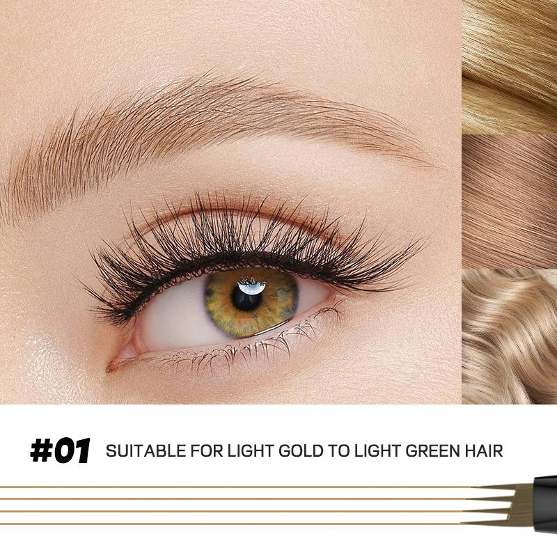 

Высококачественный 24-часовой 4-вильный натуральный водостойкий жидкий карандаш для бровей, не размазывается, 4-минутный плотный карандаш для бровей