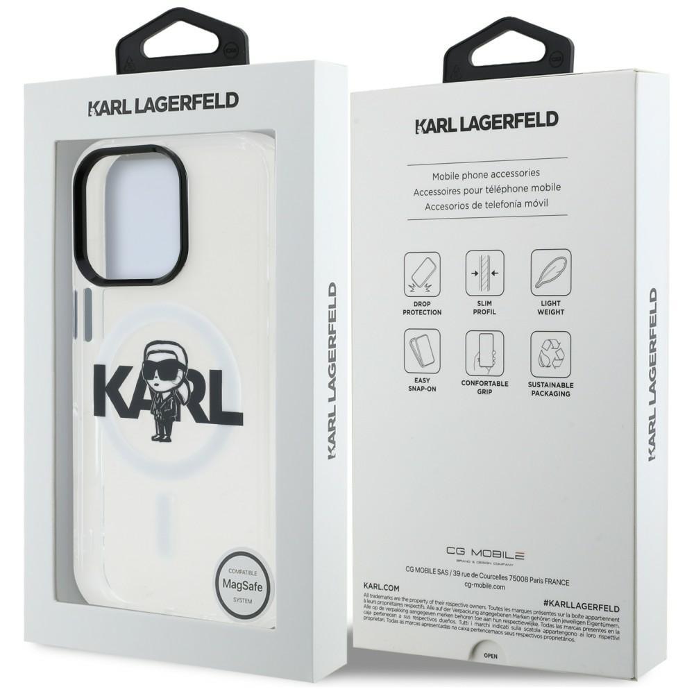 Karl Lagerfeld IML Karl Sketch Logo MagSafe Case for iPhone 16 Pro Clear