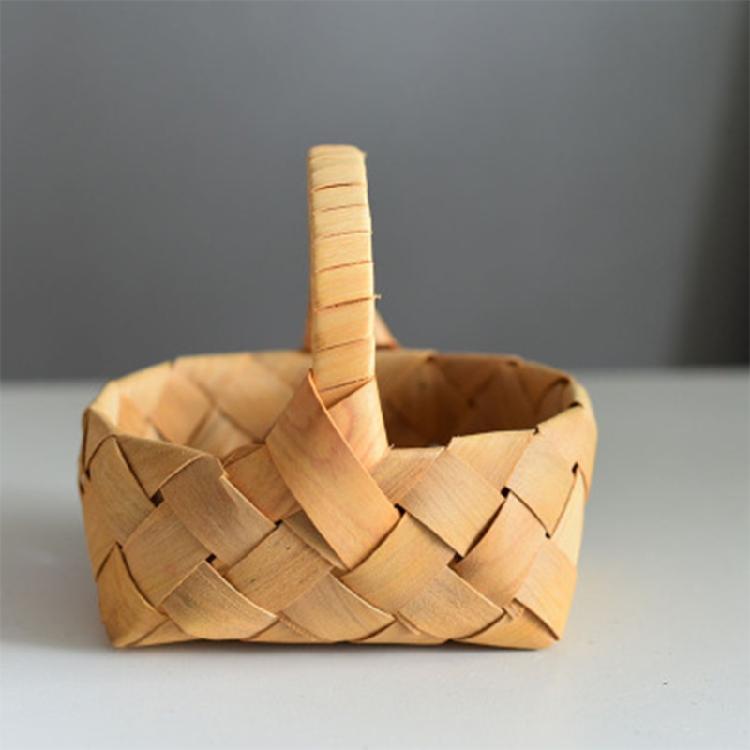 Aufbewahrungskorb mit Griff Handgeflochten Süßigkeiten-Organizer für Hochzeitsfeier Dekoration Tragbarer Obst-Brot-Behälter