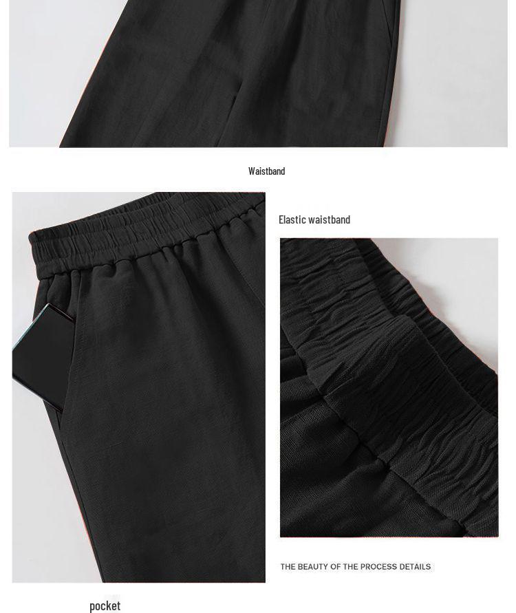 Women's High Waist Linen Harem Pants - Summer, Loose, Nine-Point, Ice Silk, Slimming, Casual, Thin.