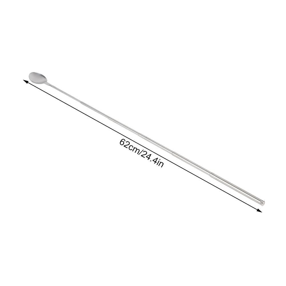 Stainless Steel Spoon Stainless Steel 62cm Long Telescopic Stirring Spoon Stretchable for Barbecue Tableware Supplies Spoon