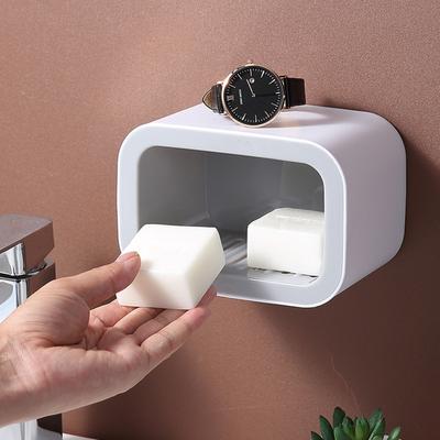Portasapone da Parete Scolo Toilette Ventosa Senza Foratura Scatola Forniture Dormitorio Studenti Nordico 1