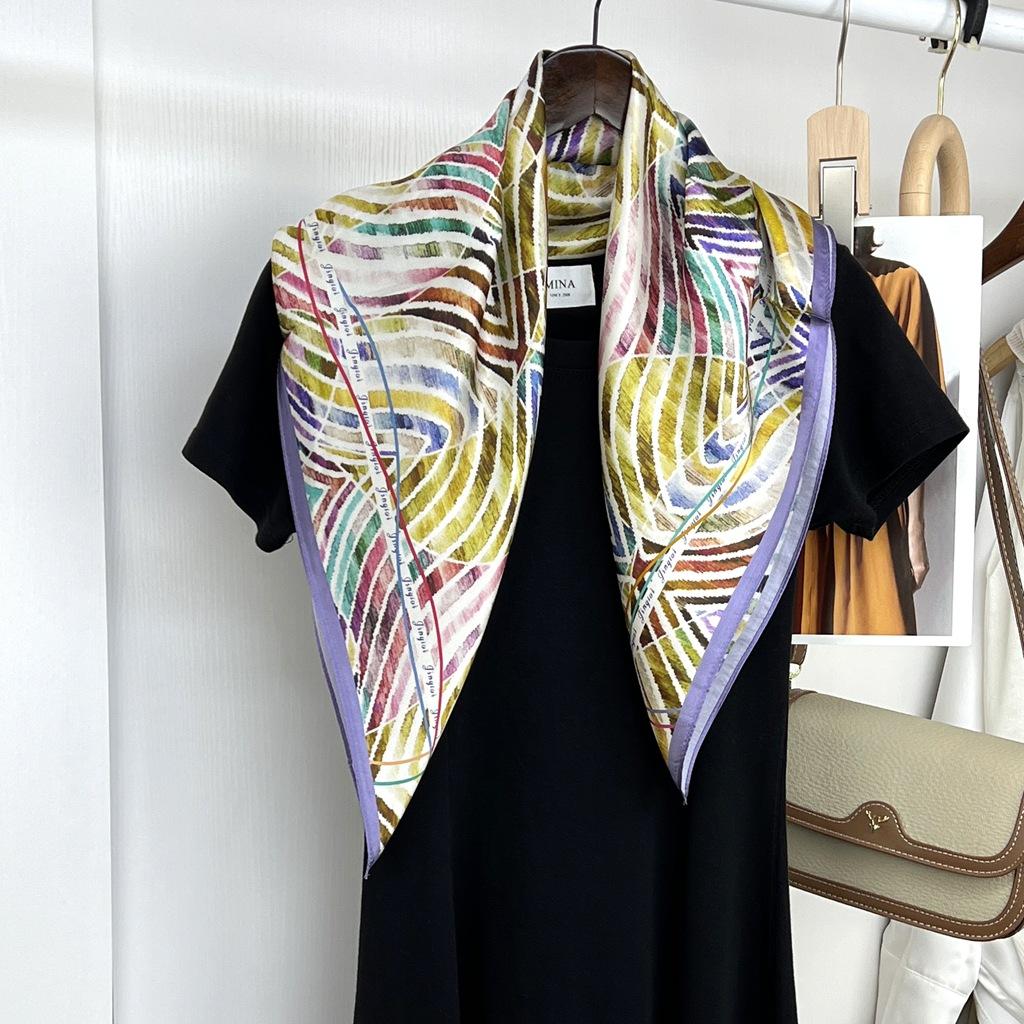 

Поставка от производителей Легкий роскошный маленький ароматный китайский квадратный платок Элегантные женские квадратные платки Шарфы Шали 68X68