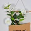 10pcs Wedding Pink Camellias Plant Simulation Flower Auditorium Decoration Artificial 4 Heads Camellia Branch Silk Fake Flowers