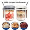 1/2PCS Overnight Oats Jars with Spoon and Lid 350ml Airtight Oatmeal Container with Measurement Marks for Fruit Vegetable Yogurt