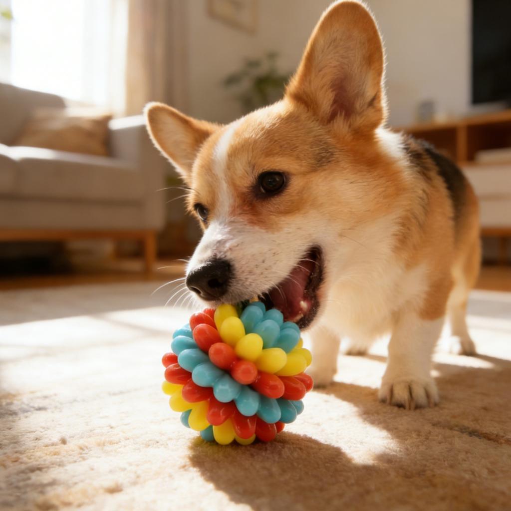 Dog Chew Ball Toy - Interactive Pet Toy For Teeth Cleaning, Anxiety Relief & IQ Training - Floating TPR Rubber Ball For Small, Medium & Large Dogs