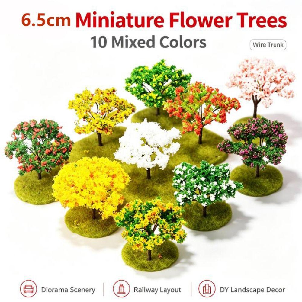 5pcs Artificial Pink Iron Wire Flower Tree 6.5cm Home Houses Decoration Outdoor Adventure Camping