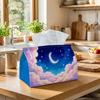 1pc Celestial Mystical Fantasy Tissue Box-Crescent Moon Cloud Sky,Durable Napkin Organizer,Kitchen,Dining,Home Decor-Decorative Tabletop Party Tissue